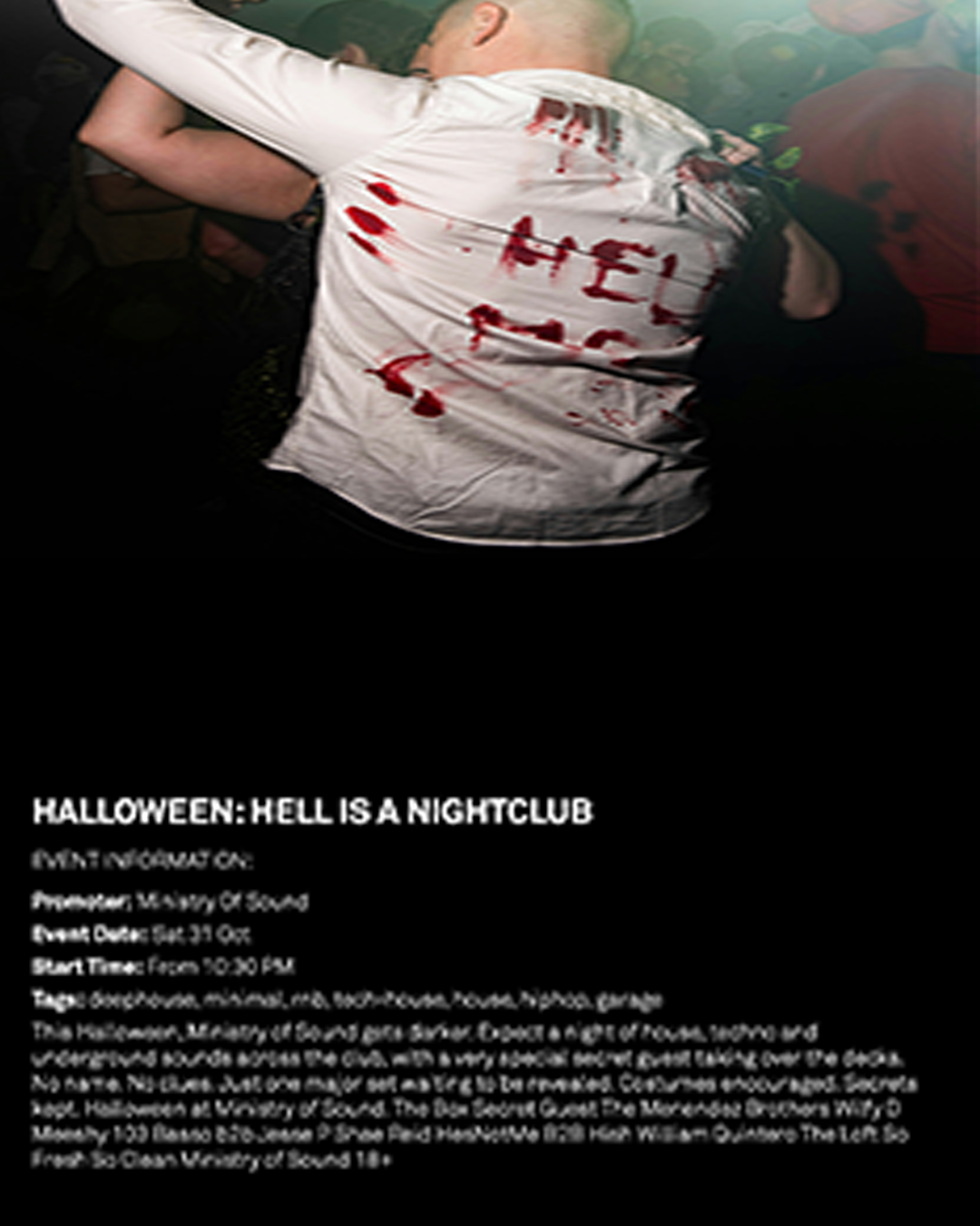 Halloween Hell Is A Nightclub at Ministry of Sound London
