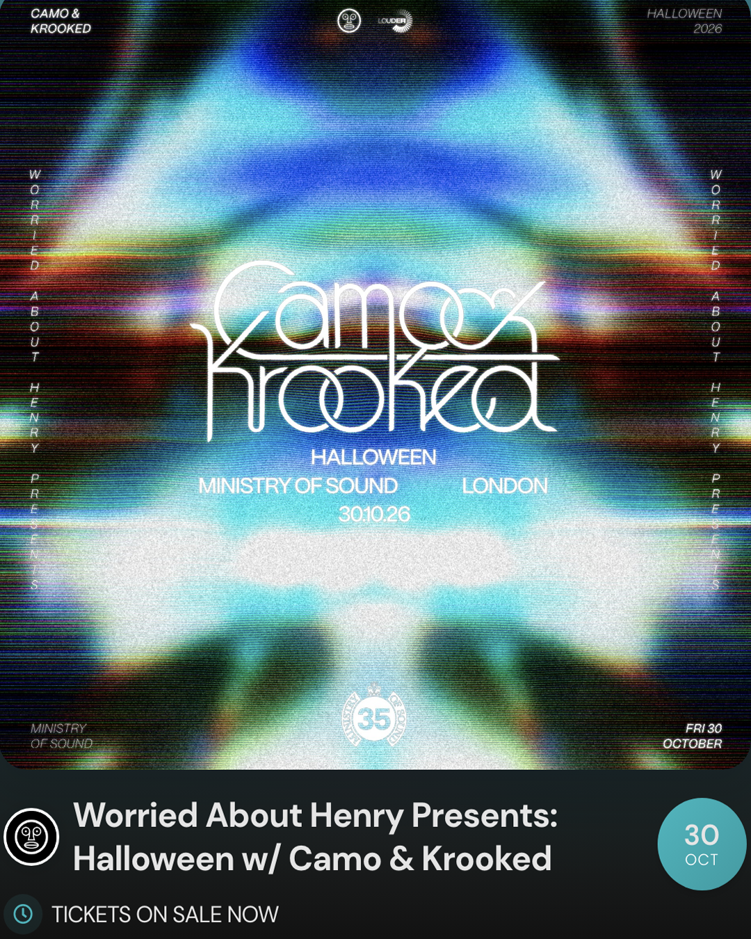 Worried About Henry Halloween at Ministry of Sound